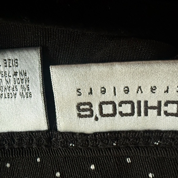 Chico's Travelers Black and White Dotted Midi Dress - Picture 6 of 7